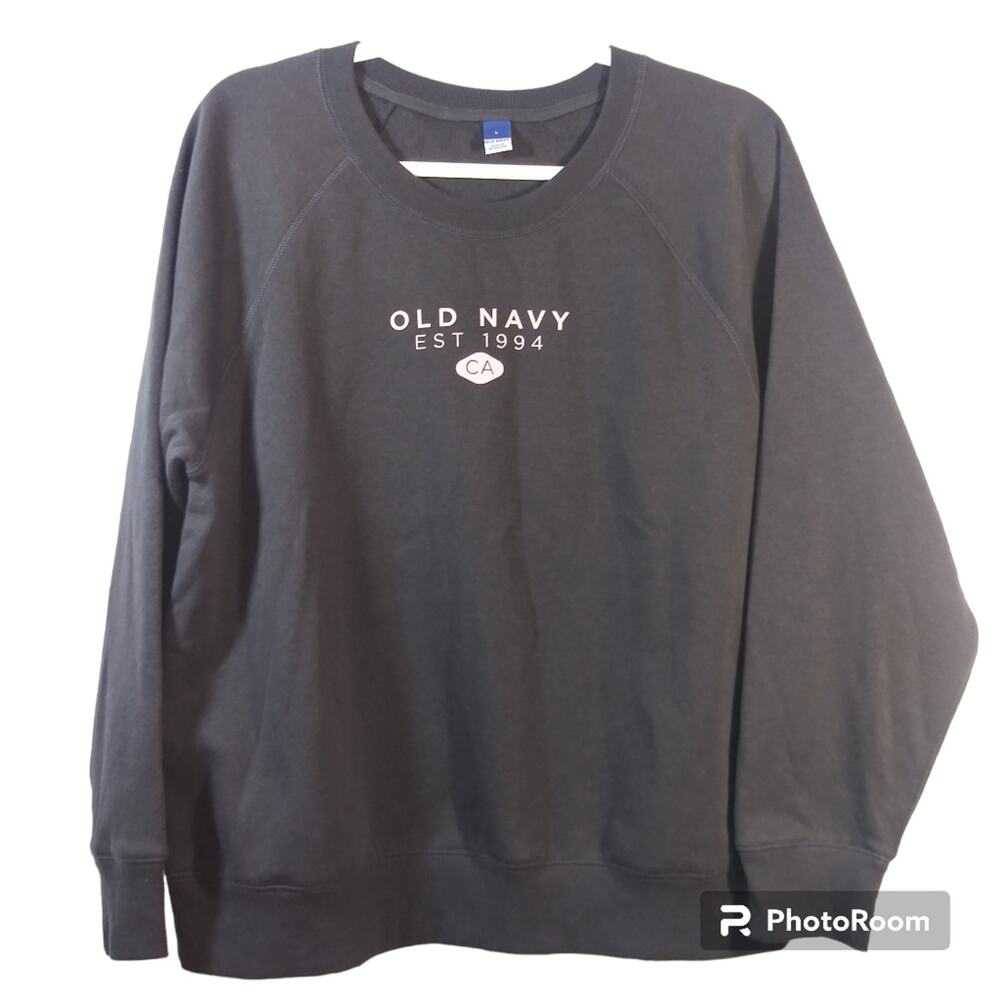 Old Navy Logo Saturday Panther Gray Long Sleeve Sweat Shirt Size L